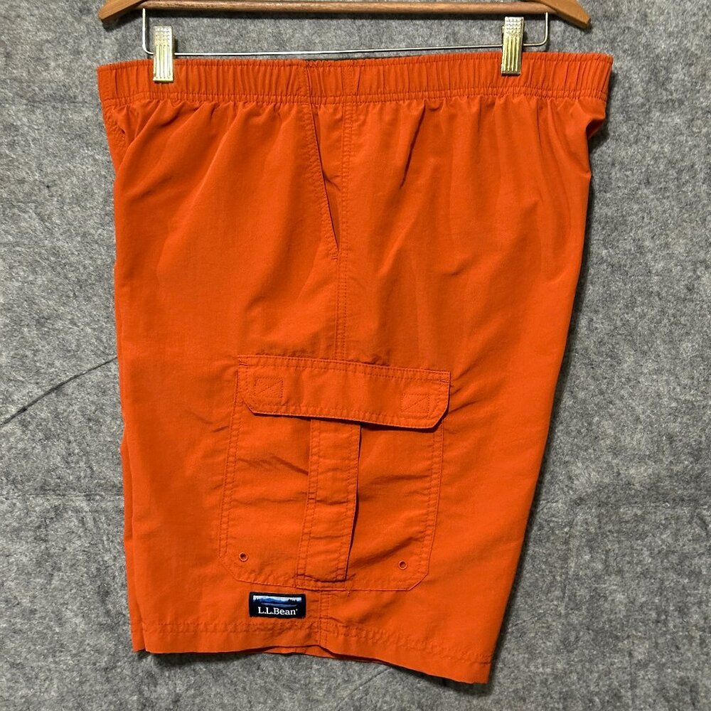 LL Bean Cargo Swim Shorts - Size Large - Mesh Lined Supplex Nylon Trunks 503785